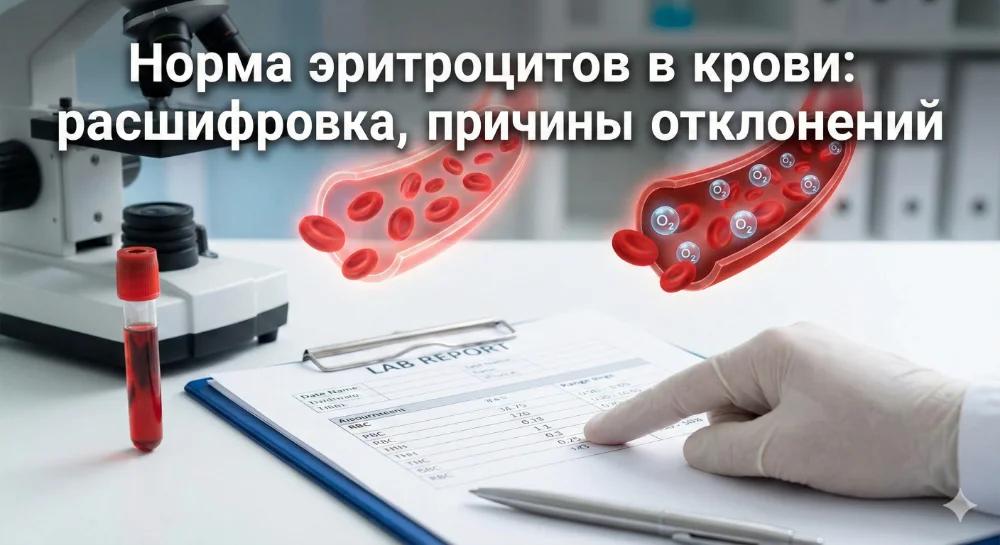 Норма эритроцитов в крови: расшифровка, причины отклонений